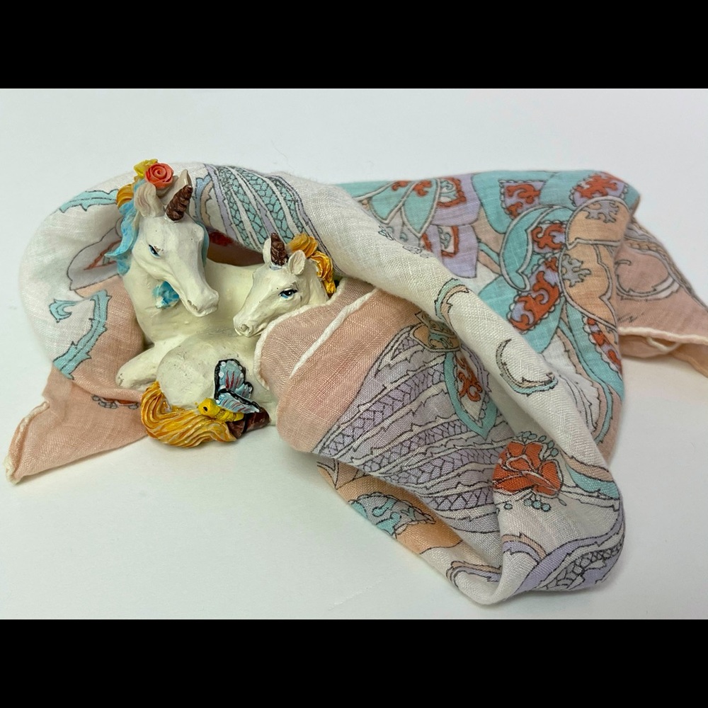 Vintage Palsy Floral Handkerchief Pocket Square Size 14” x 14”